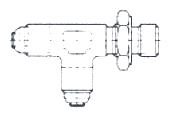 Tee, Flared Tube to Adjustable on Run