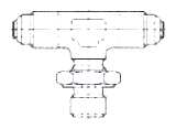 Tee, Flared Tube to Adjustable on Branch