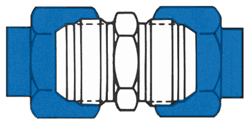 Union, Flared Tube to Flared Tube, Small Hex
