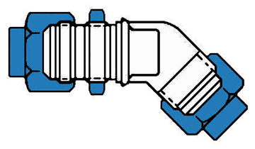 45° Elbow, Flared Tube to Bulkhead