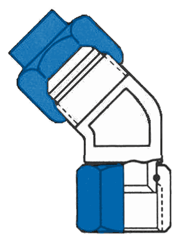 45° Elbow, Flared Tube to Swivel Nut