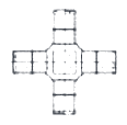 Cross, Buttweld Tube