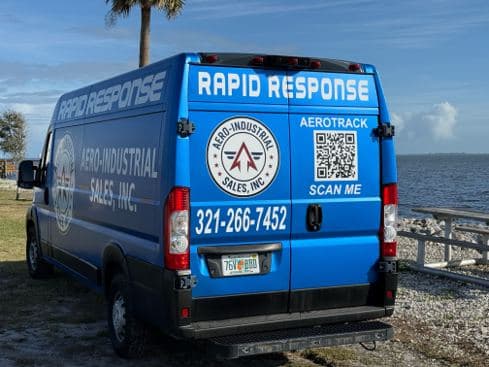 Rapid Response Van — Rear with AeroTrack QR